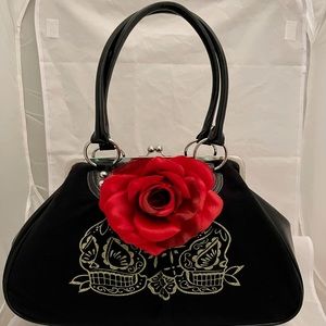 LUX DE VILLE Sugar Skulls w/Rose Handbag